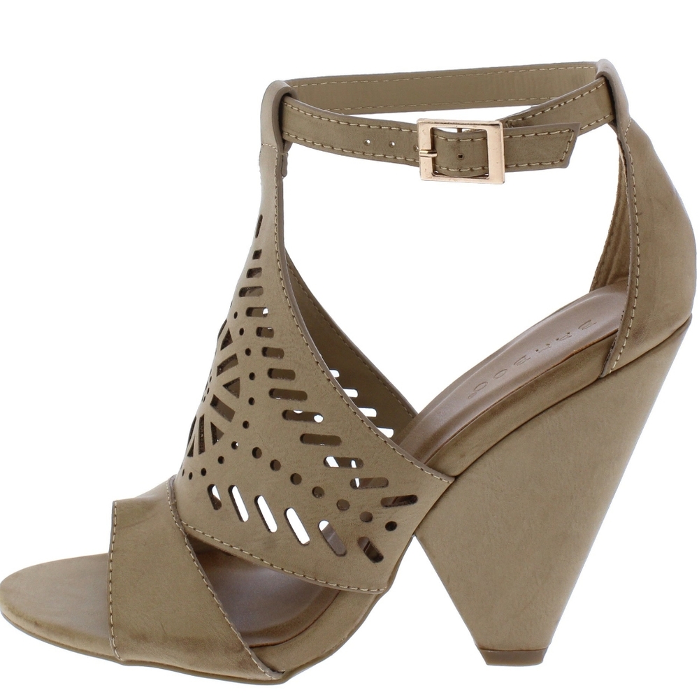 Faux Distressed Leather Wedges